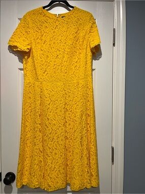 ralph lauren yellow lace dress Macrame Sleeveless Dress